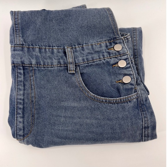 Denim - High-Waist Women's Denim Overalls in Blue